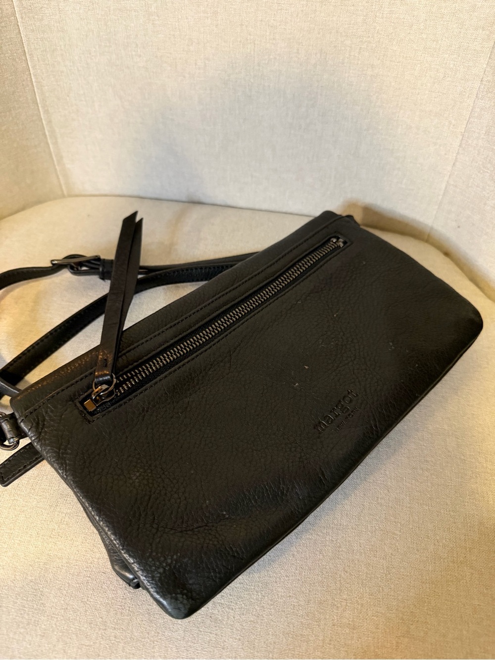margot Black Leather Crossbody Bag - Picture 2 of 6